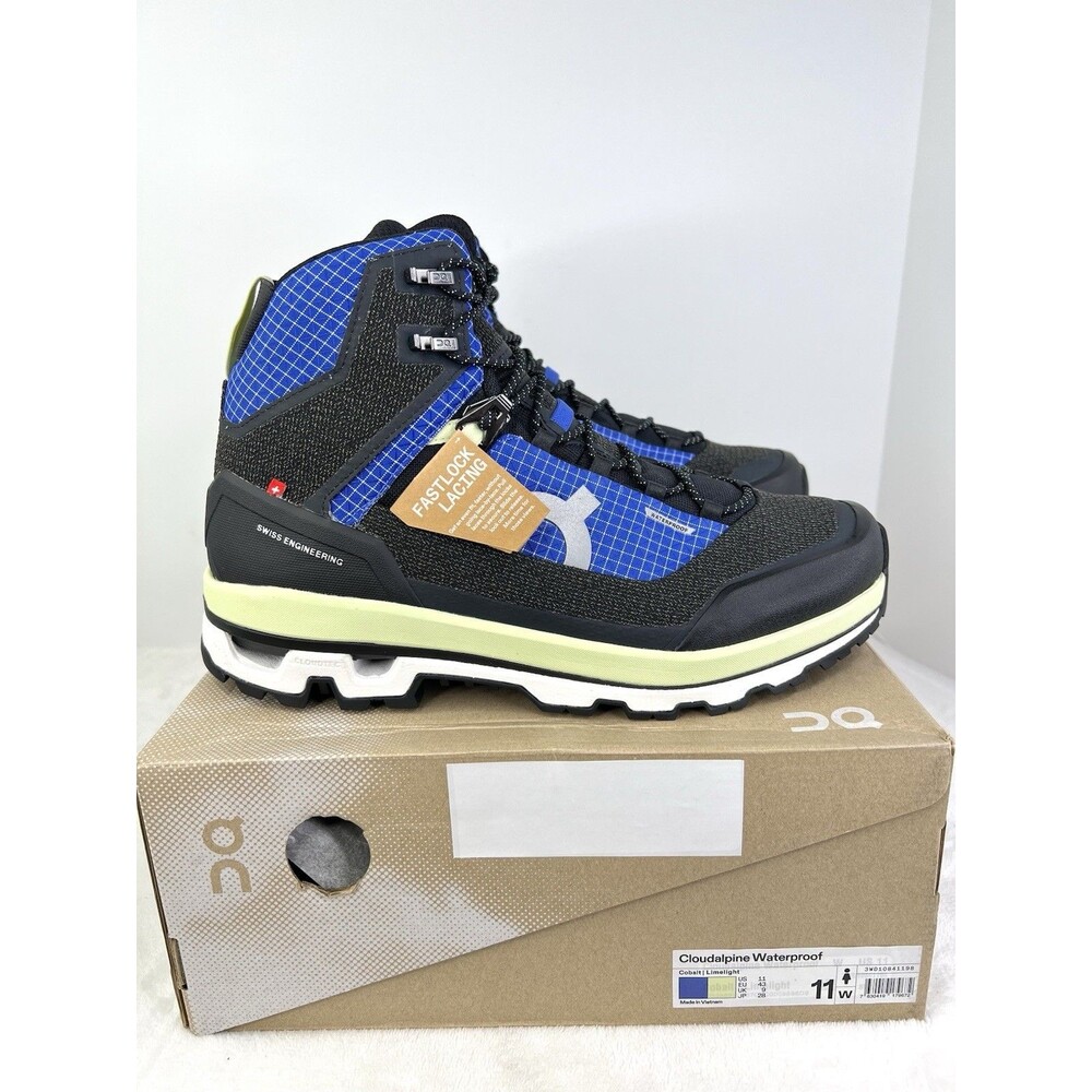 On CloudAlpine Waterproof Womens Size 11 Hiking Boots Shoes Sneaker Black Cobalt - Picture 9 of 10